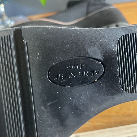 Anne Klein Black Knit Sock Wedge Ankle Boots Women’s 7M | Slip-On Comfort Bootie - Picture 3 of 8